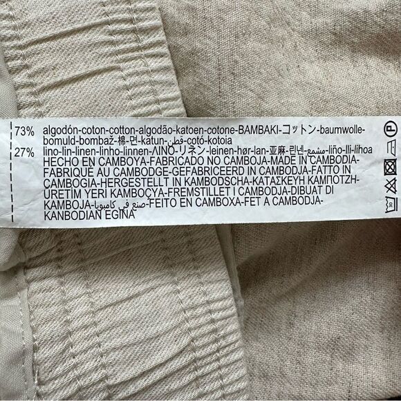 NWOT Zara Linen Blend Cream Pull On Pants - Picture 10 of 11